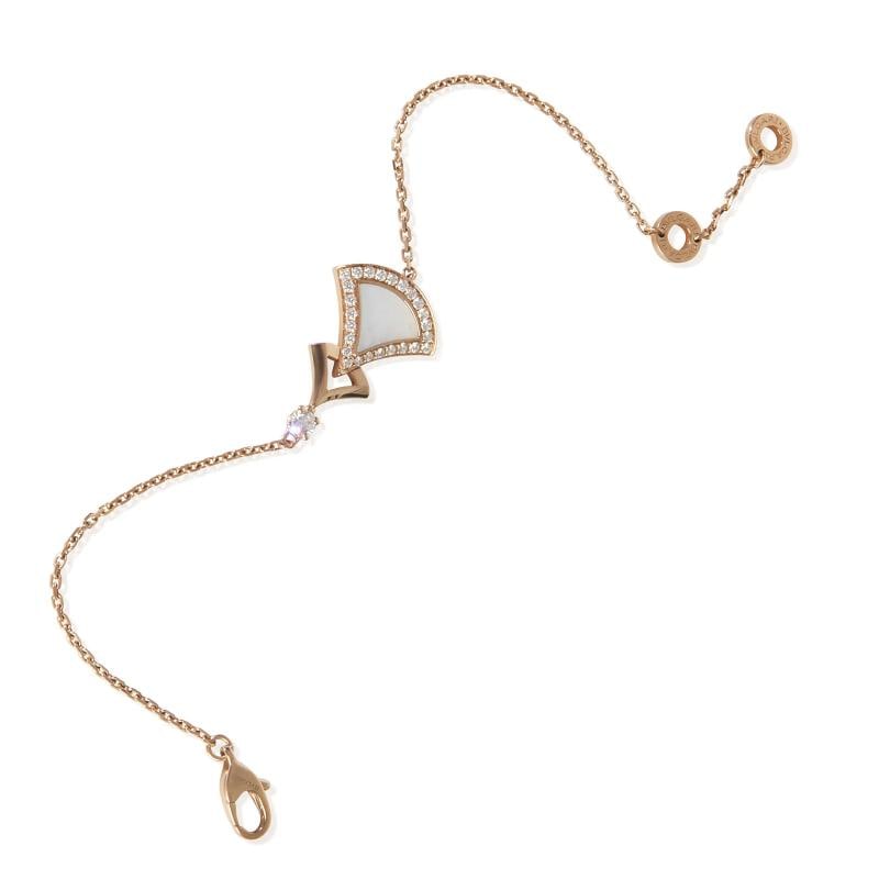 BVLGARI Rose Gold Mother Of Pearl and Diamond DIva's Dream Bracelet - 4