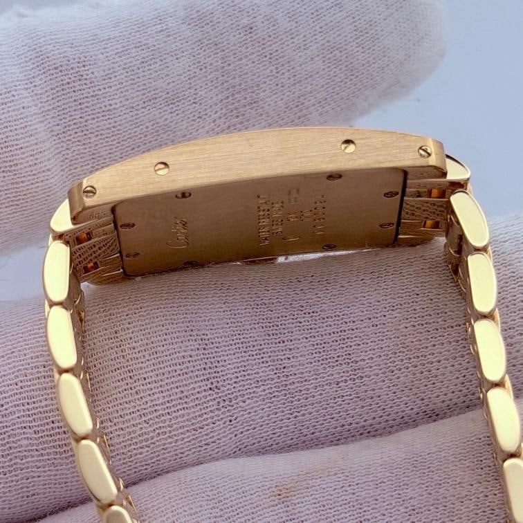 Cartier Tank Americaine 1710 W26015K2 19mm x 35mm Silver Dial 18k Yellow Gold - 14