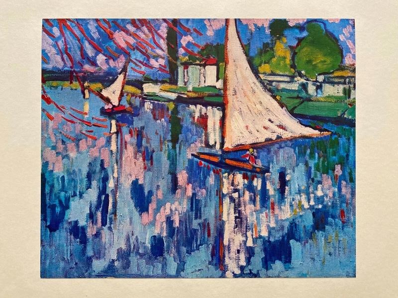 MAURICE DE VLAMINCK RARE 1949 FAUVISM FINE ART LITHOGRAPH PRINT LES BARQUES 1905 - 2