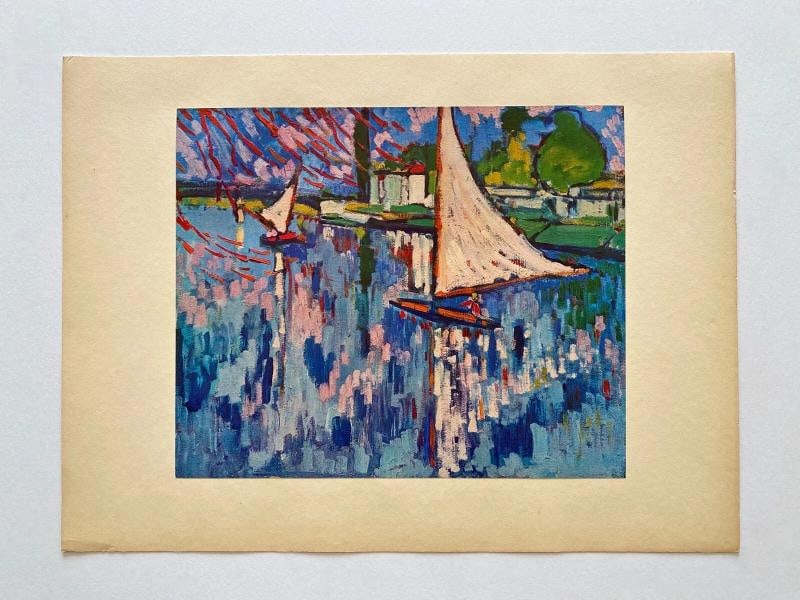 MAURICE DE VLAMINCK RARE 1949 FAUVISM FINE ART LITHOGRAPH PRINT LES BARQUES 1905 - 3