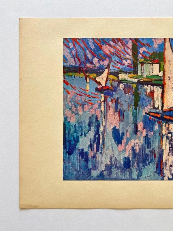 MAURICE DE VLAMINCK RARE 1949 FAUVISM FINE ART LITHOGRAPH PRINT LES BARQUES 1905 - 4