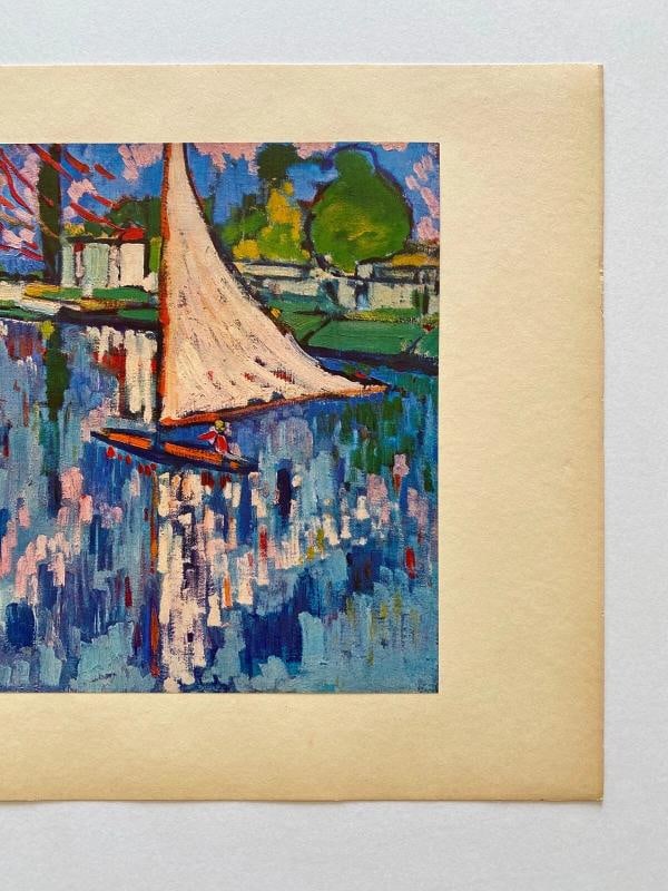 MAURICE DE VLAMINCK RARE 1949 FAUVISM FINE ART LITHOGRAPH PRINT LES BARQUES 1905 - 5
