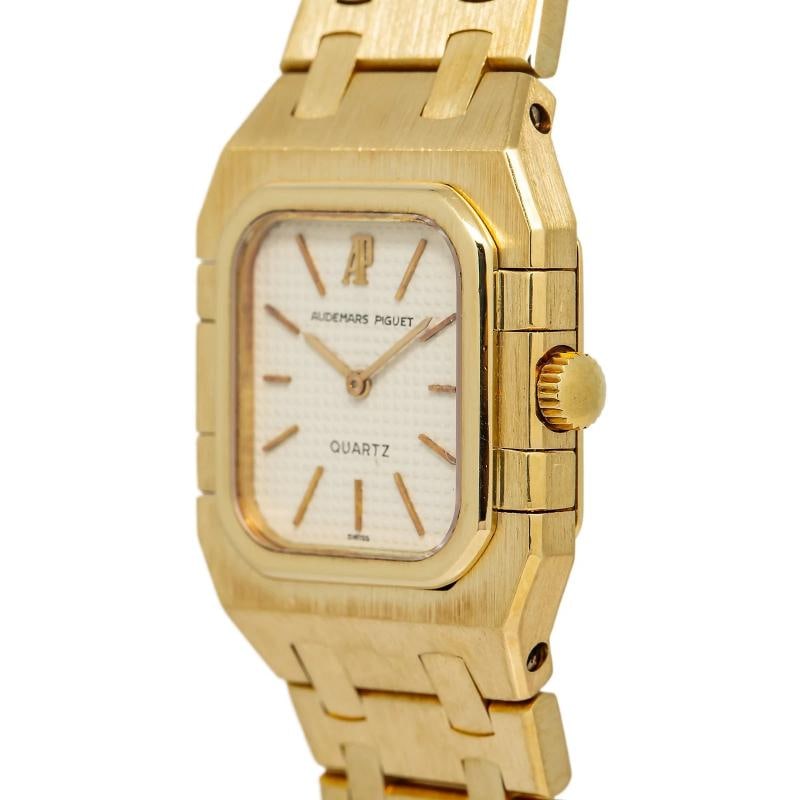 Audemars Piguet Royal Oak Quartz 18K Yellow Gold White Dial Ladies Watch 24mm - 3