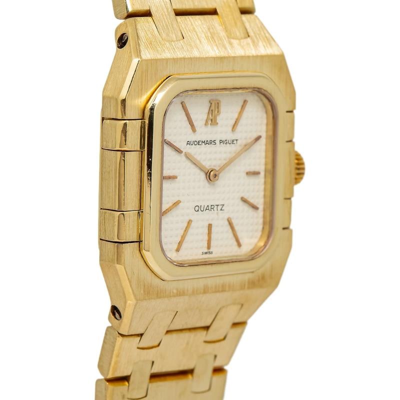 Audemars Piguet Royal Oak Quartz 18K Yellow Gold White Dial Ladies Watch 24mm - 4