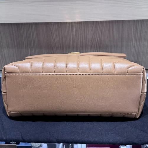 YSL Saint Laurent Medium Loulou Chain Satchel in Beige - 7