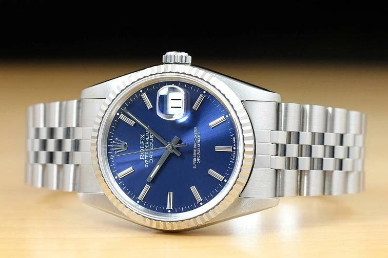 ROLEX MENS DATEJUST 16234 QUICKSET 18K WHITE GOLD STAINLESS STEEL WATCH - 3