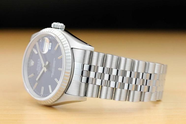 ROLEX MENS DATEJUST 16234 QUICKSET 18K WHITE GOLD STAINLESS STEEL WATCH - 4