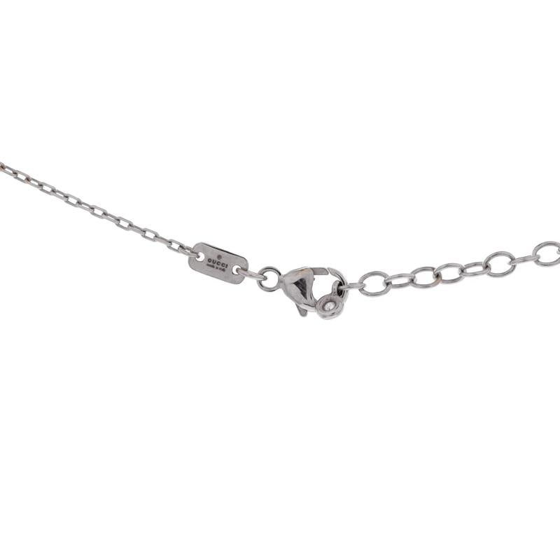 Gucci GG Running Station Necklace 18K White Gold and Diamonds - 3