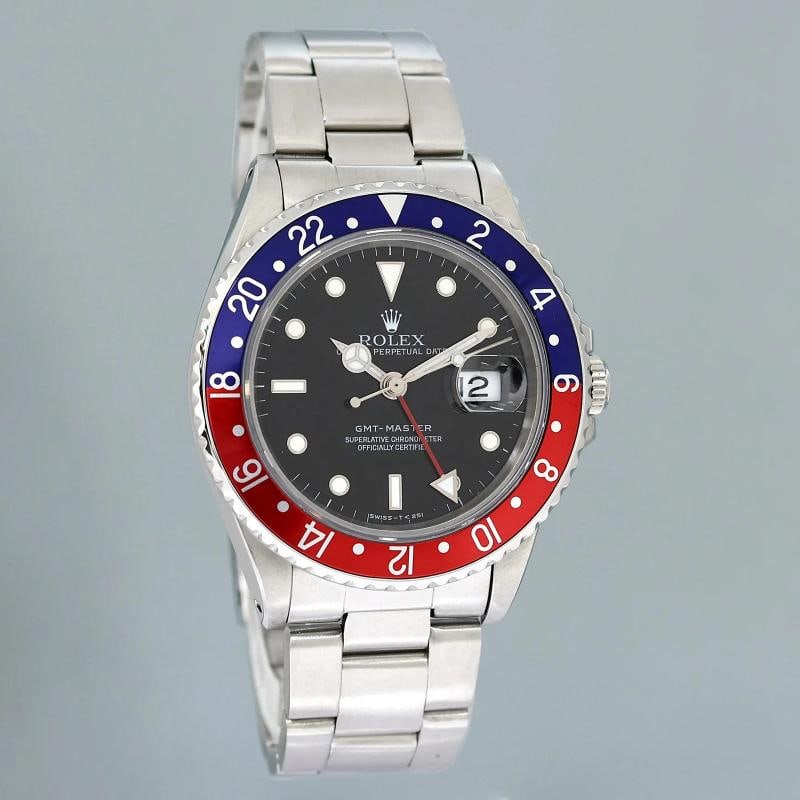1990 Rolex GMT-Master Pepsi Blue Red 40mm Tritium Steel 16700 Watch Box - 3