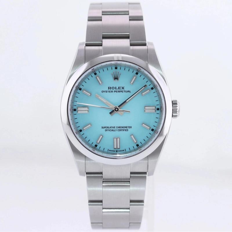 2021 NEW PAPERS Rolex Oyster 126000 Perpetual 36mm TIFFANY BLUE Watch Box - 2