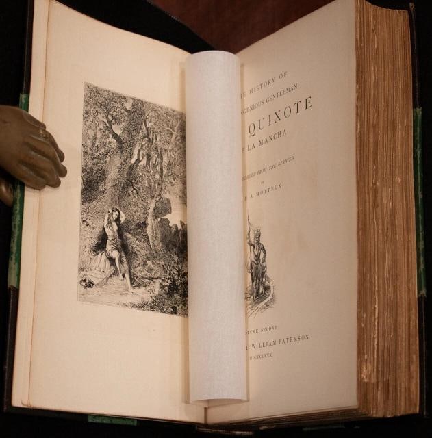 1879 History of the Ingenious Gentleman DON QUIXOTE of La Mancha 10" Tall - 11