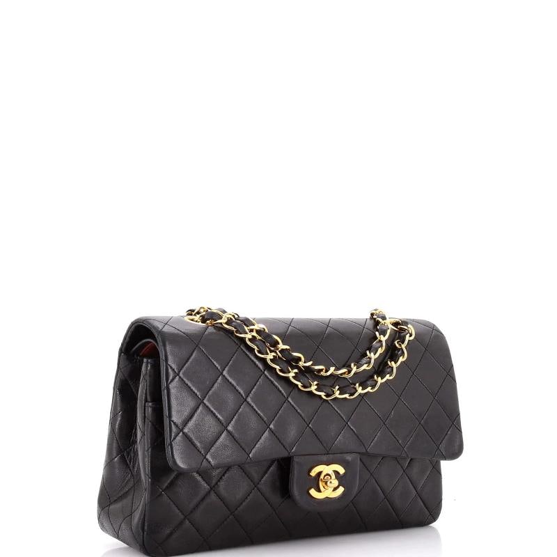 Chanel Vintage Classic Double Flap Bag Quilted Lambskin Medium - 2