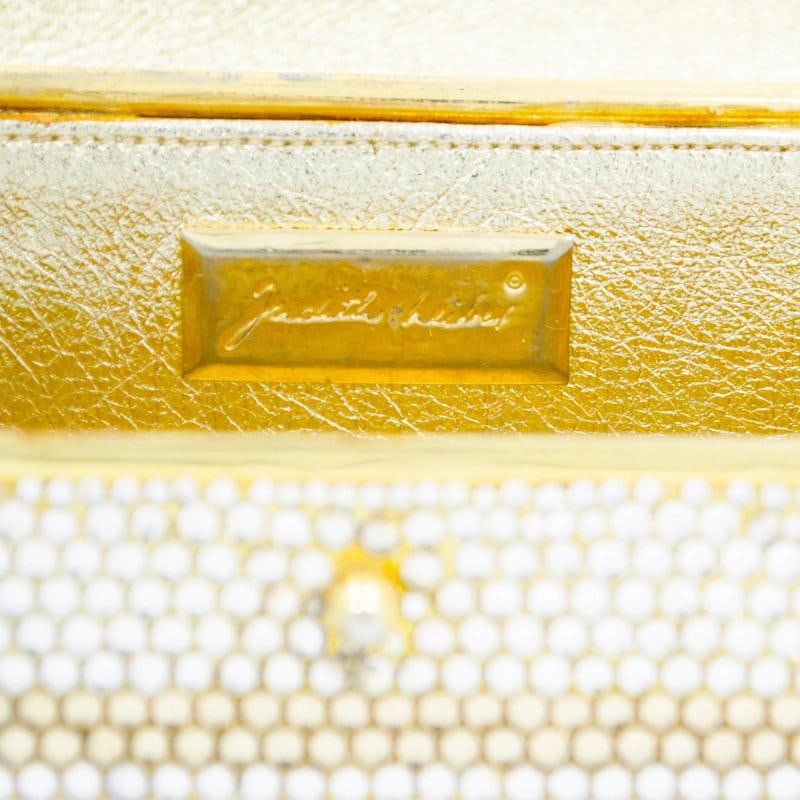 Vintage Judith Leiber Red, Black & White Crystal Design Gold Tone Clutch Bag - 5