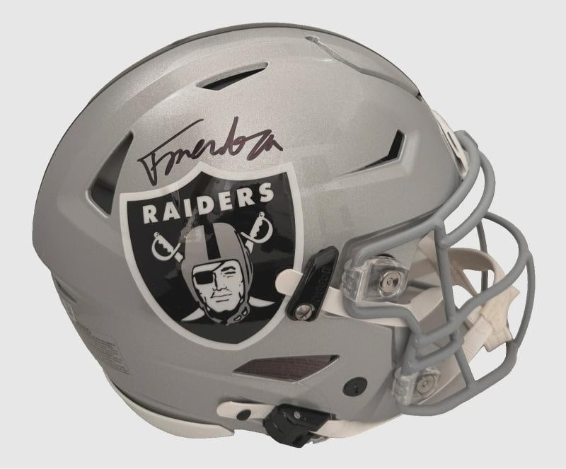 Fernando Mendoza Signed Raiders Full Size AUTH SpeedFlex Helmet Beckett Witness: Sport: Football,Player: Fernando Mendoza,Signed: Yes,Autograph Authentication: Beckett Authentication Services (BAS),Original/Reprint: Original,Product: Helmet,Team: Las Vegas Raiders,Country of Origi
