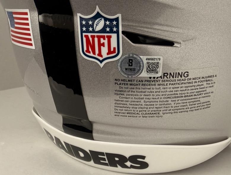 Fernando Mendoza Signed Raiders Full Size AUTH SpeedFlex Helmet Beckett Witness - 8