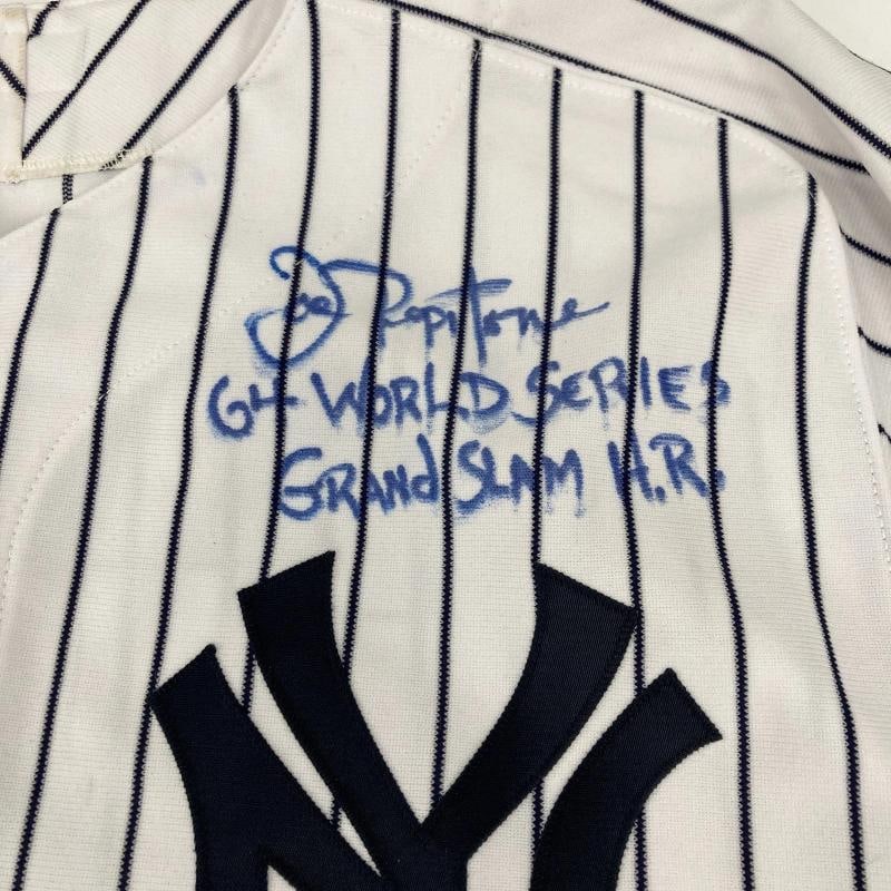 New York Yankees World Series Grand Slams Signed Jersey 5 Sigs Yogi Berra JSA - 4