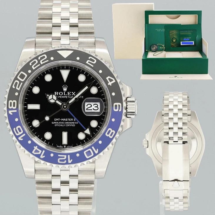 2024 PAPERS NEW 126710 BLNR Rolex GMT Master II Batman Blue Jubilee Steel Watch: Condition: New with box and papers: This item is brand new and has never been worn. It still has the original packaging. ,Brand: Rolex,Department: Men,Type: Wristwatch,Country of Origin: Switzerland