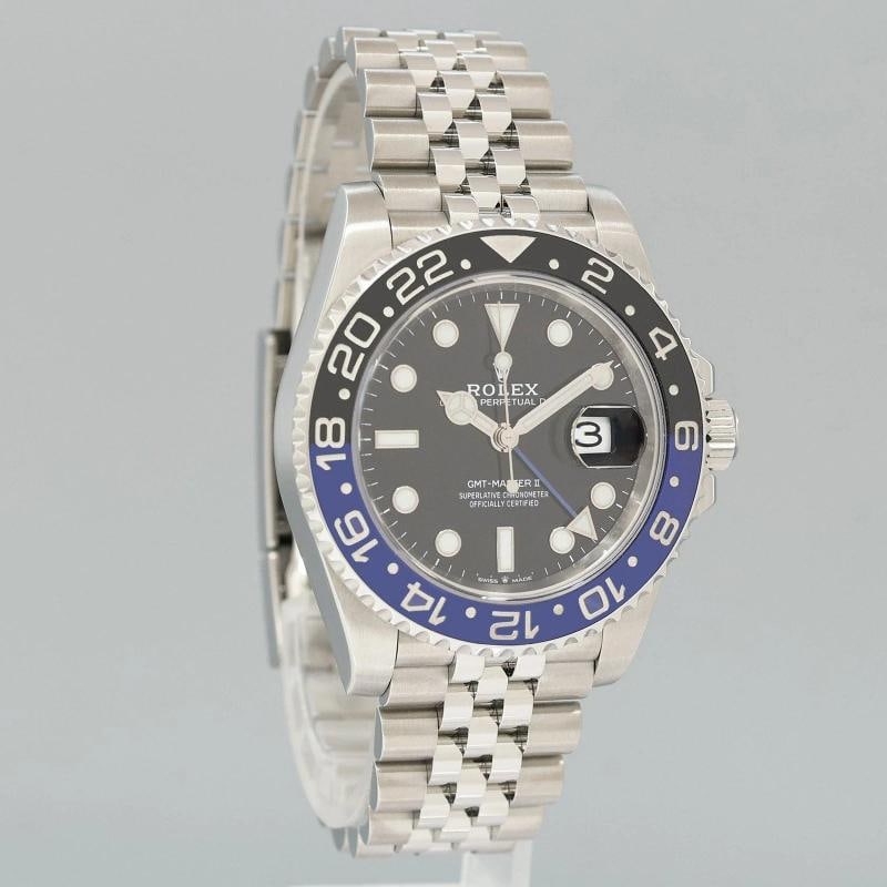 2024 PAPERS NEW 126710 BLNR Rolex GMT Master II Batman Blue Jubilee Steel Watch - 3