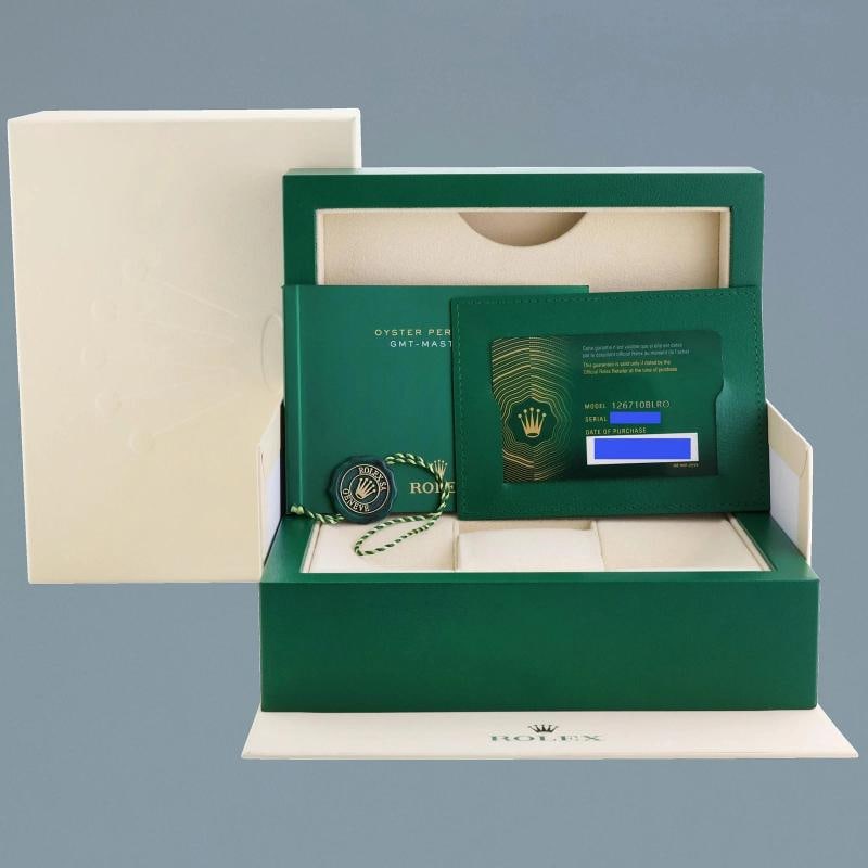 2024 PAPERS NEW 126710 BLNR Rolex GMT Master II Batman Blue Jubilee Steel Watch - 7