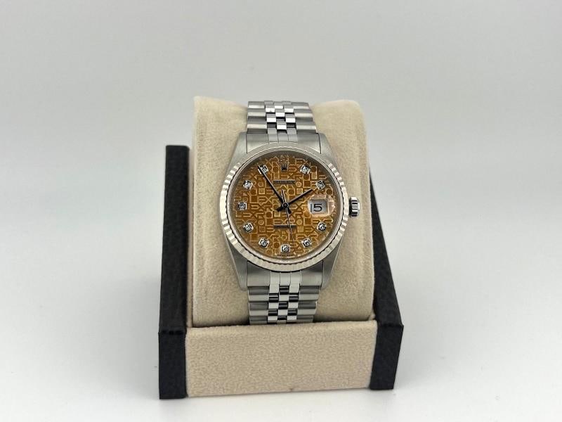 Rolex Datejust 16234 36mm TROPICAL Jubilee Diamond Dial 18k Gold Stainless Steel - 2