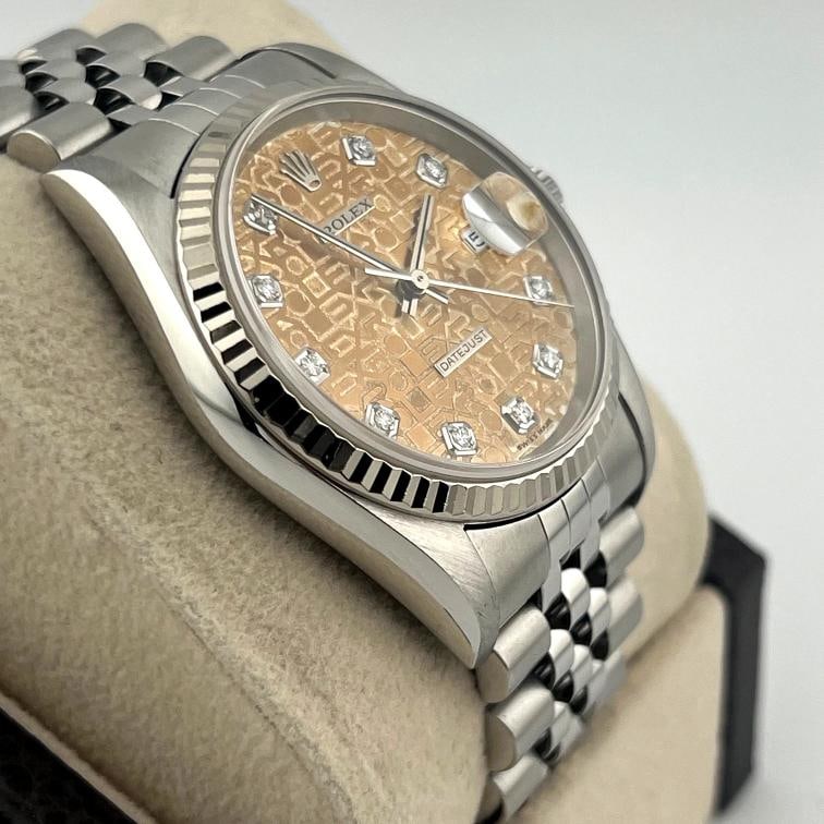 Rolex Datejust 16234 36mm TROPICAL Jubilee Diamond Dial 18k Gold Stainless Steel - 4
