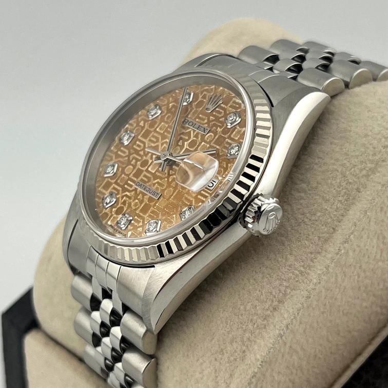 Rolex Datejust 16234 36mm TROPICAL Jubilee Diamond Dial 18k Gold Stainless Steel - 5