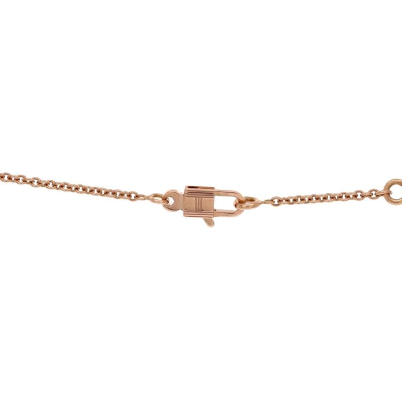 Hermes Amulettes Kelly Pendant NM Necklace 18K Rose Gold with Diamond - 3
