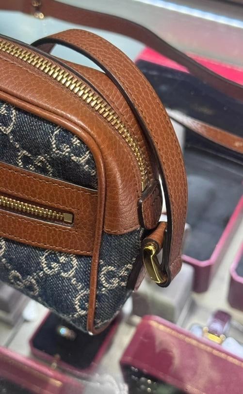 Gucci Denim GG Monogram Crossbody Bag (Style #517350) - 10