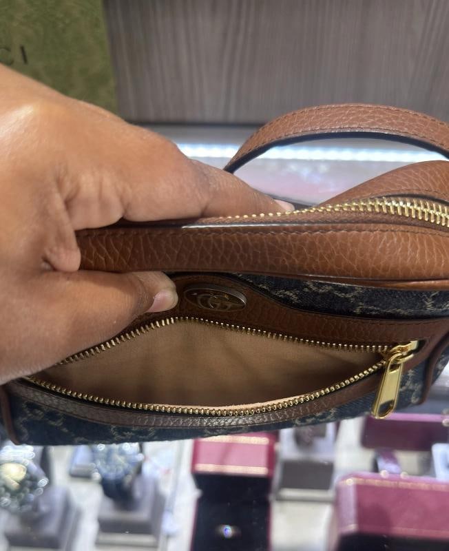 Gucci Denim GG Monogram Crossbody Bag (Style #517350) - 11