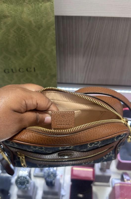 Gucci Denim GG Monogram Crossbody Bag (Style #517350) - 13
