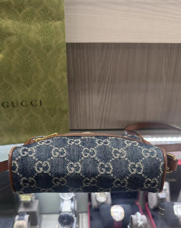 Gucci Denim GG Monogram Crossbody Bag (Style #517350) - 4