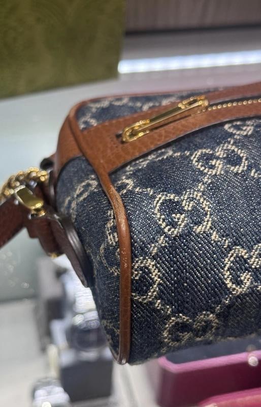 Gucci Denim GG Monogram Crossbody Bag (Style #517350) - 5