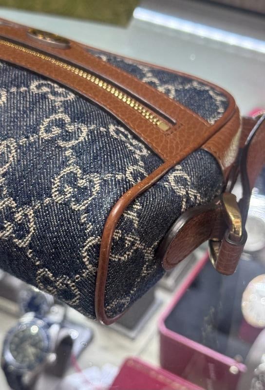 Gucci Denim GG Monogram Crossbody Bag (Style #517350) - 6