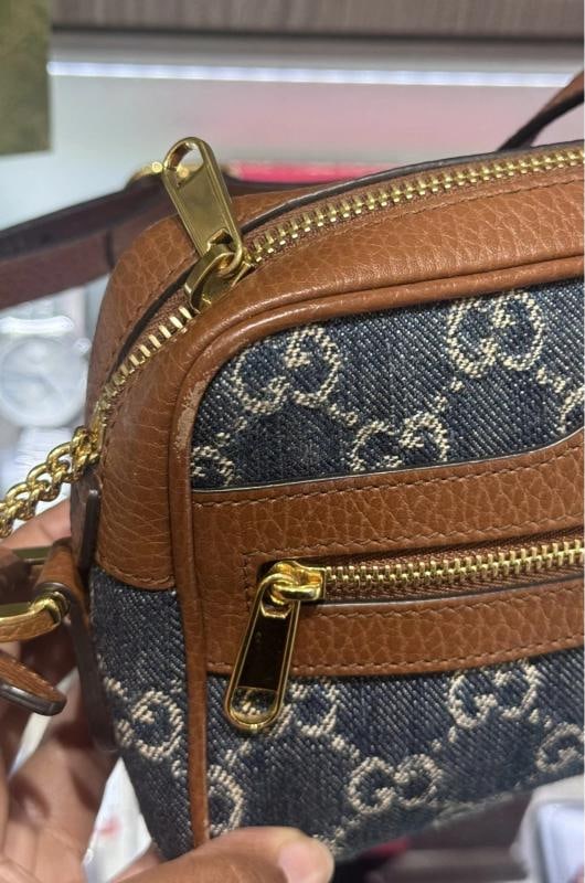 Gucci Denim GG Monogram Crossbody Bag (Style #517350) - 7