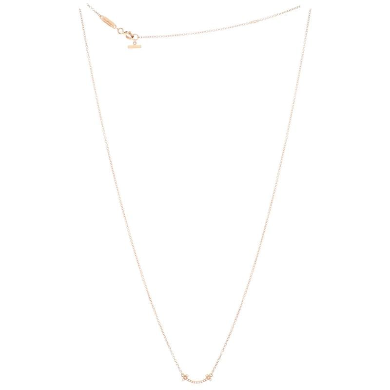 Tiffany & Co. T Smile Pendant Necklace 18K Rose Gold with Diamonds Mini - 2
