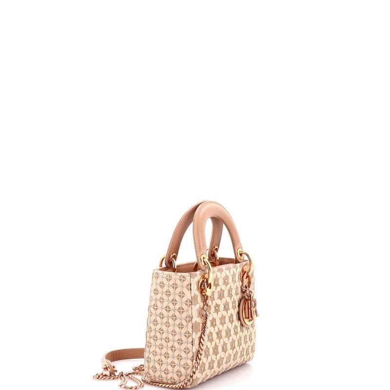 Christian Dior Lady Dior Chain Bag Embellished Satin Mini - 2