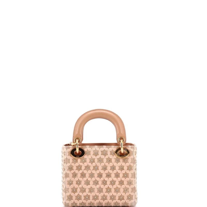 Christian Dior Lady Dior Chain Bag Embellished Satin Mini - 3