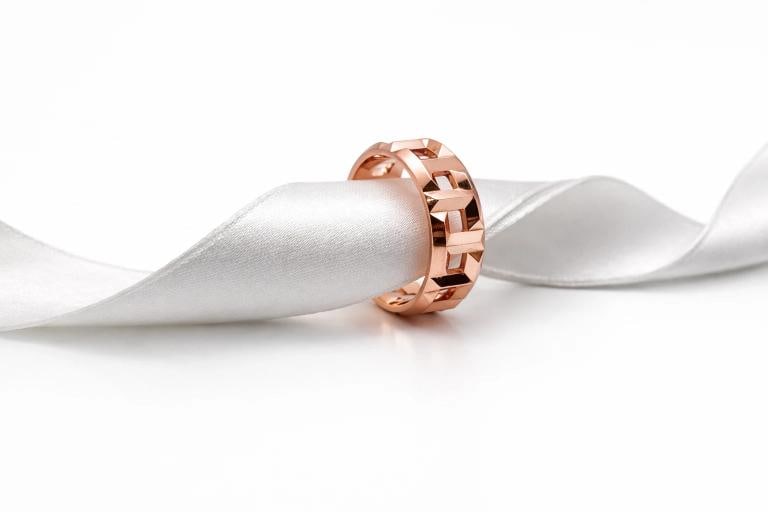 Tiffany & Co T TRUE 18K Rose Gold Band Ring 8 MM Wide Size 9 - 3