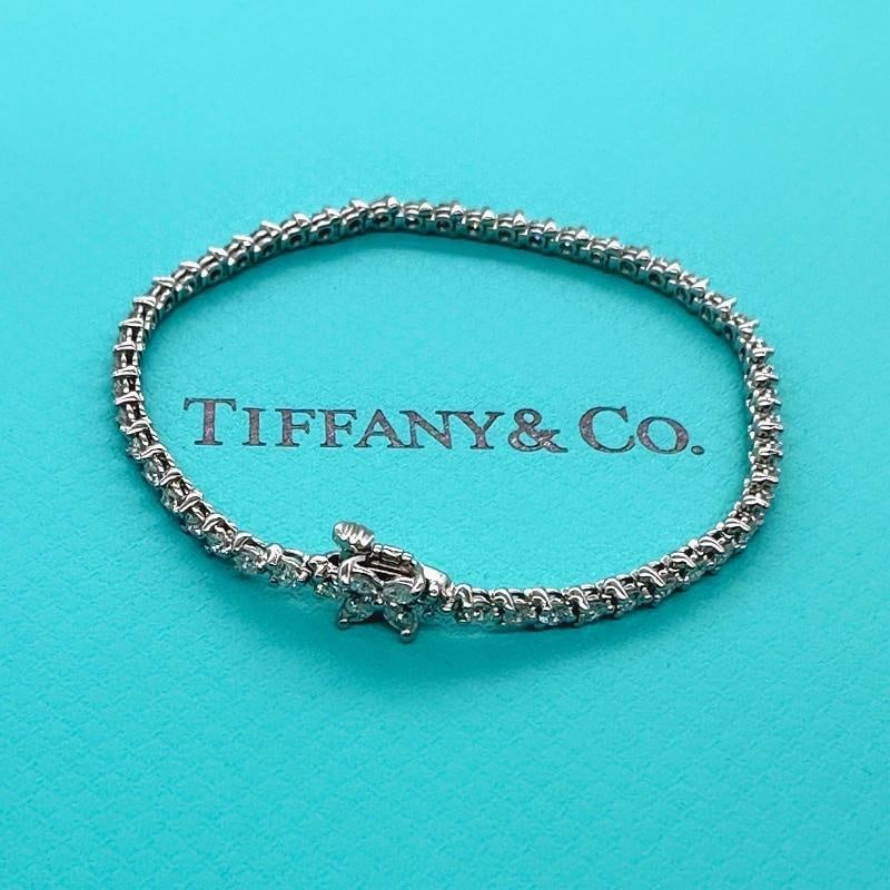 Tiffany & Co. Victoria Diamond Tennis Bracelet 3.08 tcw in Platinum - 14