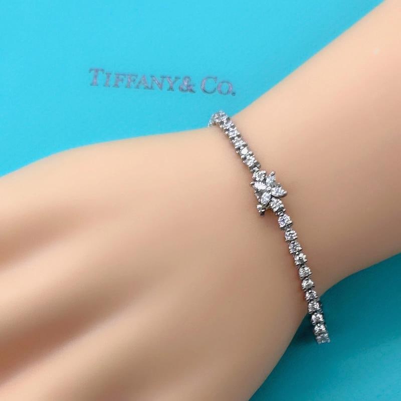 Tiffany & Co. Victoria Diamond Tennis Bracelet 3.08 tcw in Platinum - 17