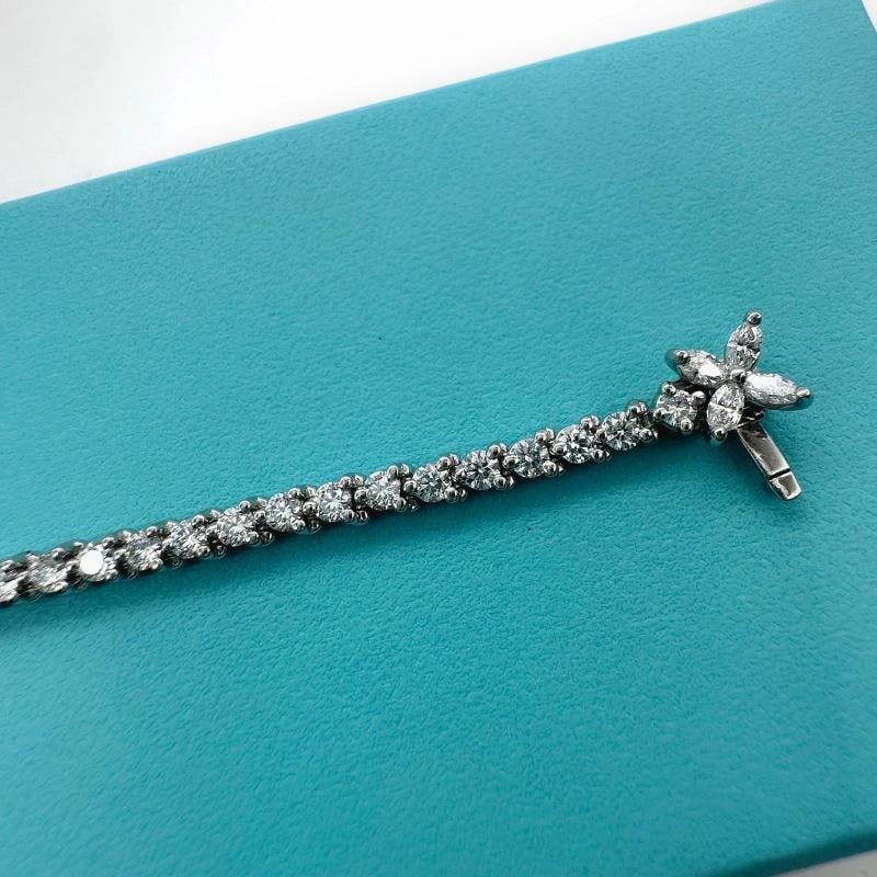 Tiffany & Co. Victoria Diamond Tennis Bracelet 3.08 tcw in Platinum - 20