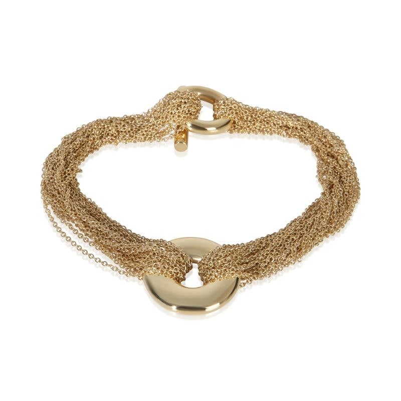 Tiffany & Co. Yellow Gold Multistrand Toggle Bracelet: Condition: Pre-owned,Item Length: 7.5 in,Country of Origin: Italy,Clasp/Buckle Type: Toggle,Side Stone Type: No Stone,Metal Purity: 18k,With Original Box/Packaging: No,With Papers: No,Gross Weight
