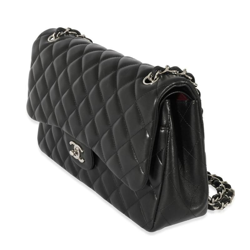 Chanel Black Quilted Lambskin Jumbo Classic Double Flap - 4