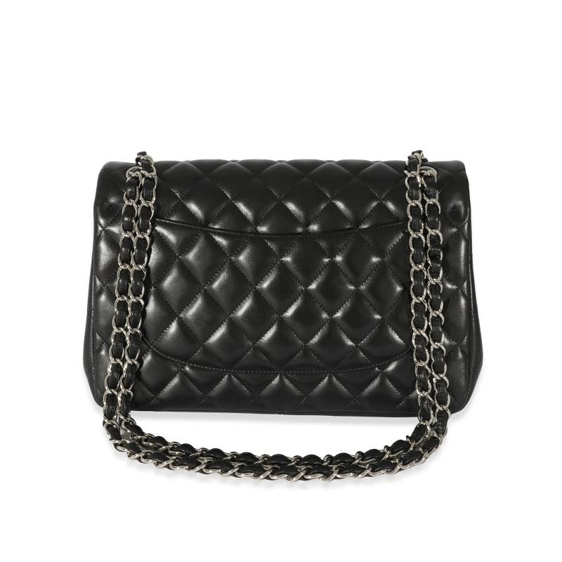 Chanel Black Quilted Lambskin Jumbo Classic Double Flap - 5