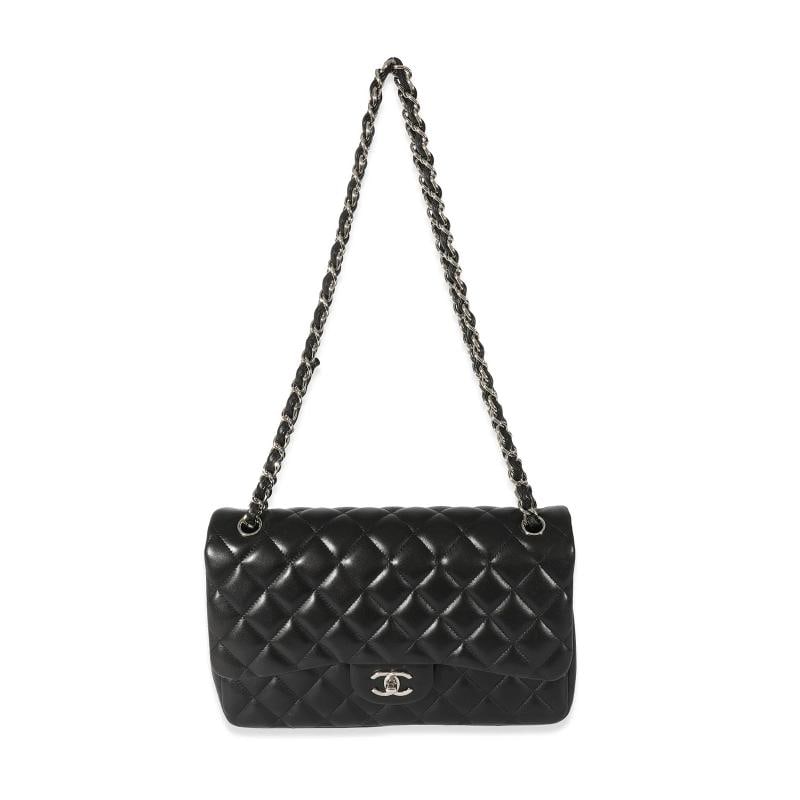 Chanel Black Quilted Lambskin Jumbo Classic Double Flap - 6
