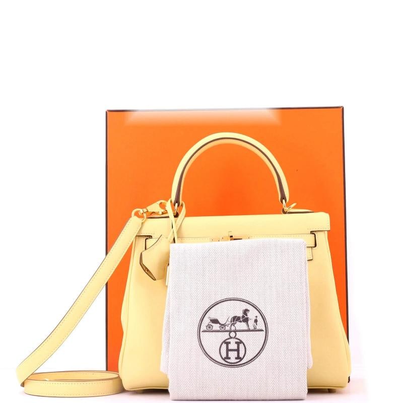 Hermes Kelly Handbag Yellow Swift with Gold Hardware 25 - 2