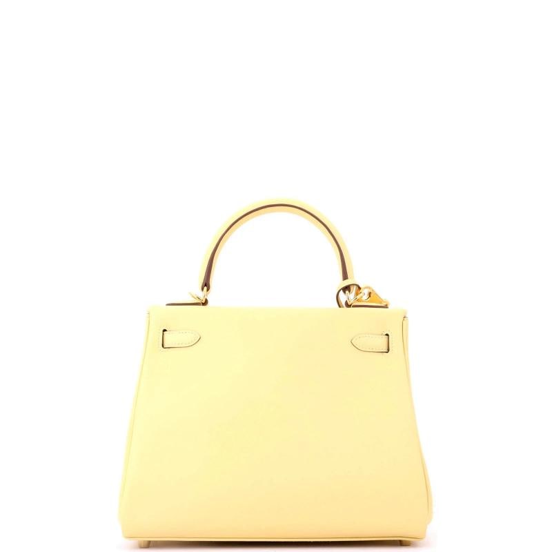 Hermes Kelly Handbag Yellow Swift with Gold Hardware 25 - 4