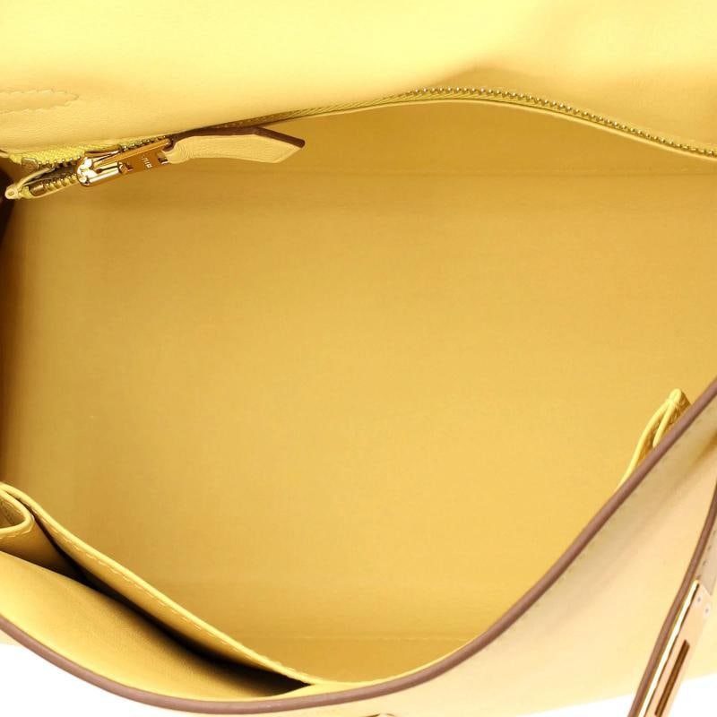 Hermes Kelly Handbag Yellow Swift with Gold Hardware 25 - 6