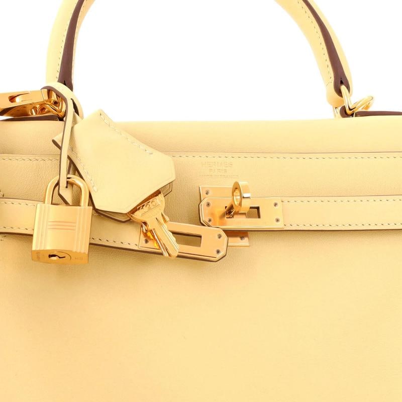 Hermes Kelly Handbag Yellow Swift with Gold Hardware 25 - 7