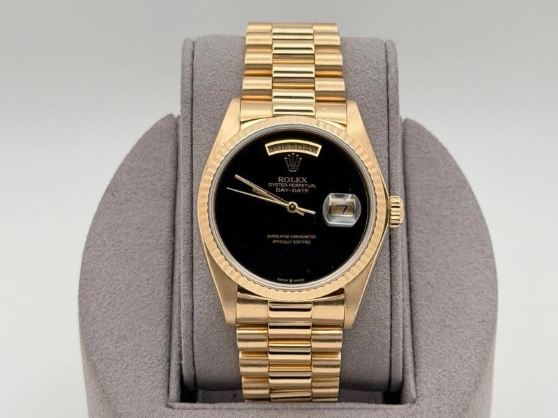 Rolex Day Date President 18038 36mm Black Onyx Dial Quickset 18K Yellow Gold - 2
